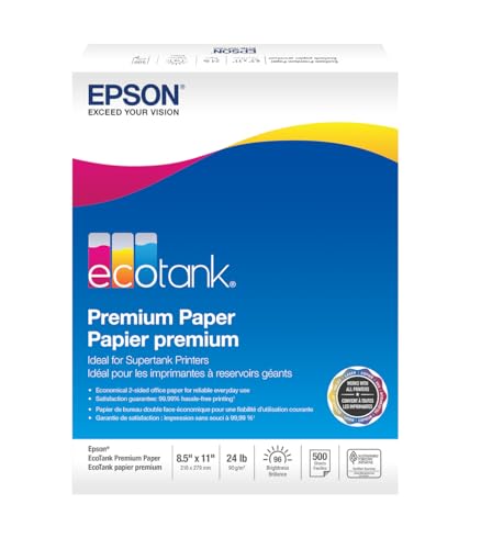 Epson EcoTank Premium Paper (S041586-ET), 8.5' x 11' (500 sheets)