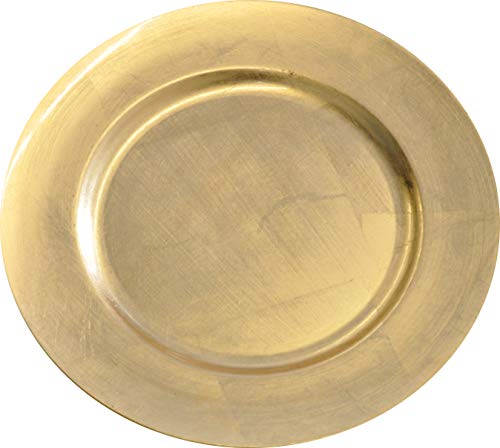 Bajo Plato Dorado. Set de 12 bajoplatos de metálico de 33 cm...