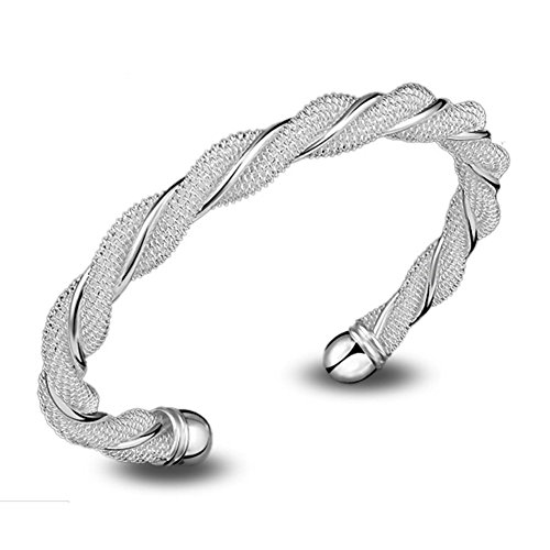 Pulsera plateada forma espiral