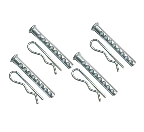 Generic Heavy Duty Adjustable U-Clamp Pin, Spring Steel 8-Hole Pin with R-Clamp (4Pcs 11x50 mm), YLpin8KR