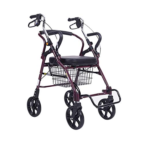 Walking aids Folding Rollator Rollators Walker Walker for Seniors Old Shopping Cart Scooter Four-Wheel Aluminum Folding Walker Walking aids