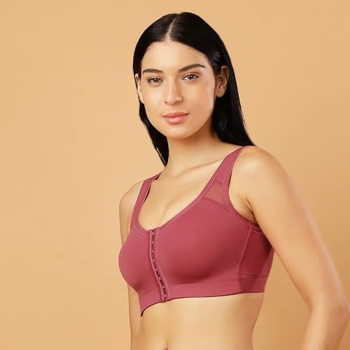 Image of SOIE Women Front Closure Full Coverage Non Padded Non Wired Posture Correction Bra
