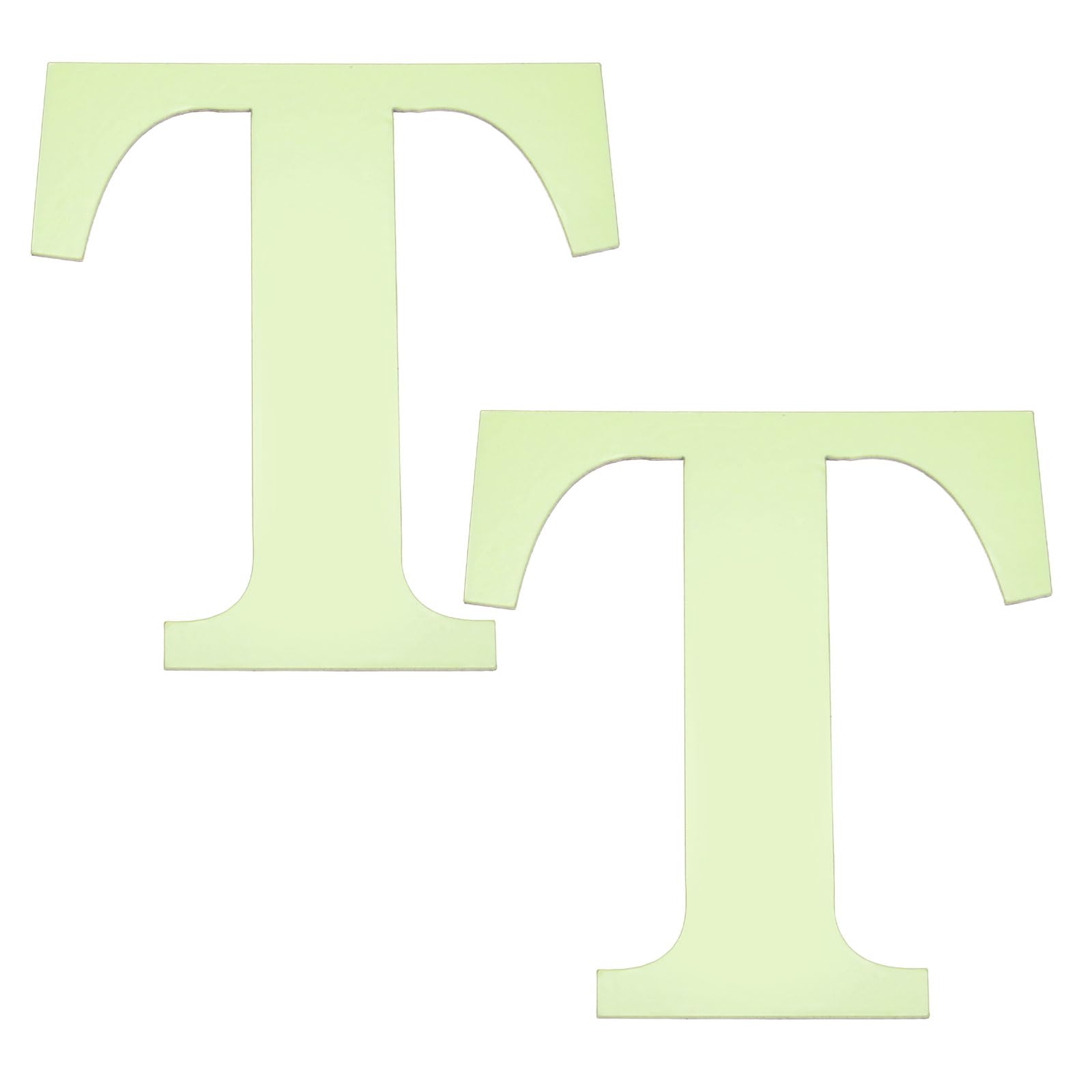 sourcing map 2Pcs 3D Alphabet Mirror Wall Stickers, 3.9" Letter T Self-Adhesive Glow in the Dark Sticker for DIY Party Wedding House Room Bedroom Wall Decoration, Fluorescent Green