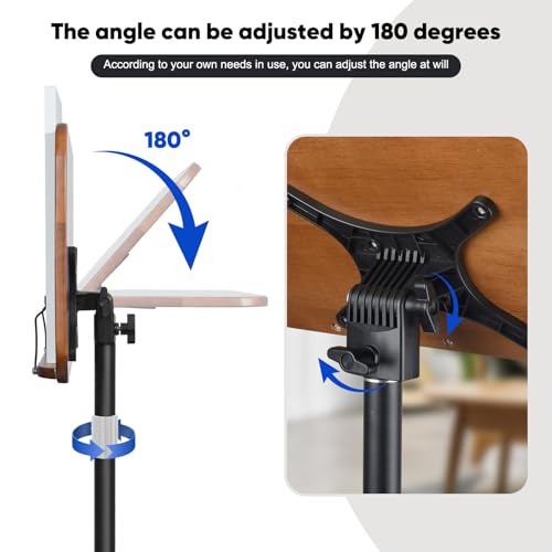 Support de livre réglable 50-130cm avec plateau multifonction stable