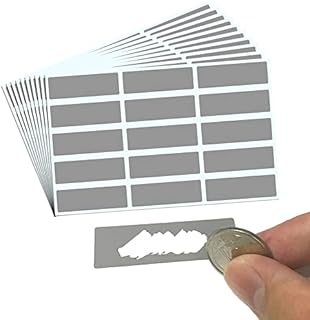 150 Pieces, 48 x 15 mm, Scratch Off Stickers Labels Grey Rectangle