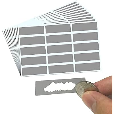 150 Pack, Scratch Off Stickers Labels - Rectangle, Gray, 1.9 x 0.6