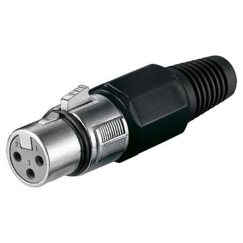 CABLEPELADO Conector XLR, Conector balanceado XLR, Conector de micrófono XLR, Conector de Audio XLR, Conector Cannon XLR, 3 Pines, Hembra
