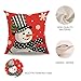7COLORROOM Set of 4 Christmas Red Pillow Cover Lovely Snowman Festival Throw Cushion Cover Home Decorative Winter Cotton Linen Pillowcases 18