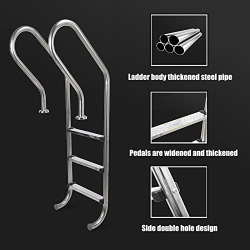 Baranda para piscina en acero inoxidable 4 escalones miniatura 3