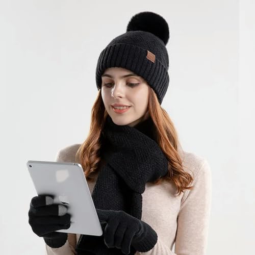 Ensemble écharpe bonnet gants femme idée cadeau hiver - 3
