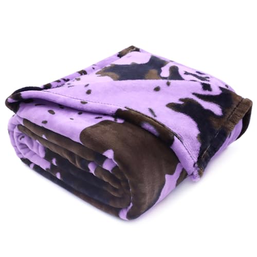 Image of Purple Throw Blanket for Girls, Cute Soft Small Fleece Blankets for Bed Nursery Stroller Crib, Lavender Purple Gifts for Girls Boys Birthday, 40 inchx50 inch