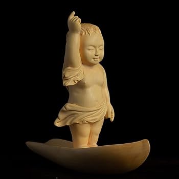 Amazon｜仏像 木彫り 釈迦誕生仏 立像 ツゲ製高級木彫り