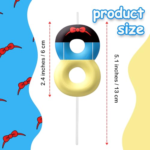 Image of White Cartoon Birthday Candles, Number 8 Candle White Themed Birthday Party Supplies, 2.4 inch Birthday Candles for Cake Topper Party Decorations, Birthday Decorations for Boys Girls (Number 8)