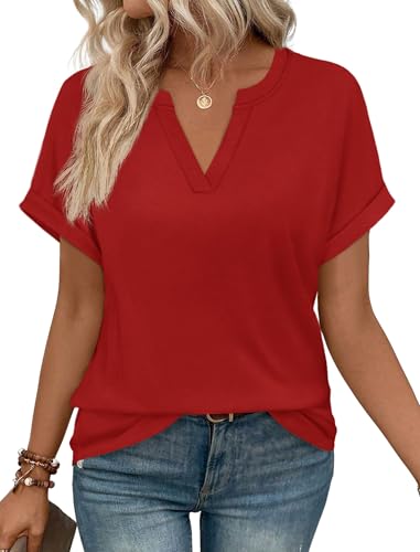 Image of WIHOLL Womens Blouses Spring Tops Short Sleeve Shirts Dressy Casual Summer Vacation Fashion Clothing 2026