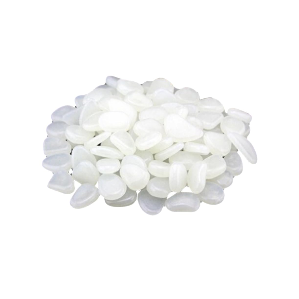 VOSAREA 100Pcs Glow Dark Pebbles Luminous Aquarium Decoration Stones for Fish Tank Garden Path Durable for Aquascaping and Landscape