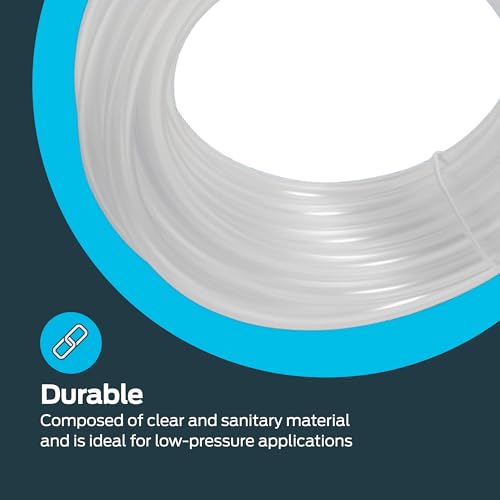 Image of Eastman 1 /2 Inch ID (5 /8 Inch OD) PVC Clear Vinyl Tubing, 20 Foot Length, 98622