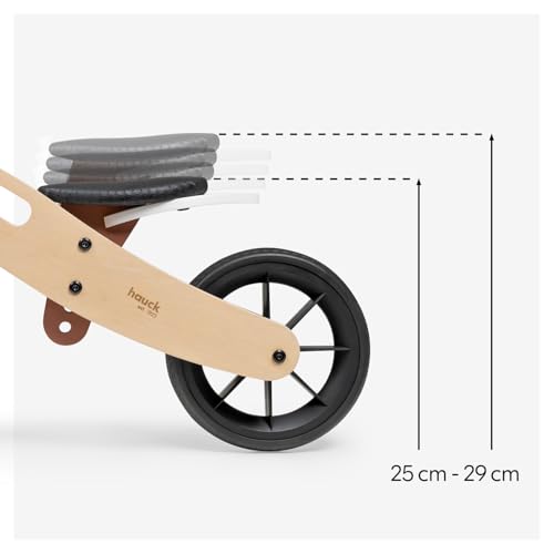 Hauck First Ride Eco, Fuchs - 2 in 1 Holz Dreirad Rutscher & Zweirad Laufrad mit 7,5 Zoll Räder für Kleinkider ab 1 Jahr bis 20 kg, mit Höhenverstellbarem Sattel, Tragegriff, Fox