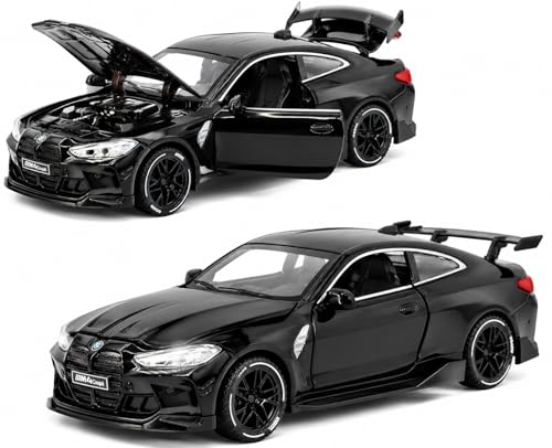 Image of WORSHIPER 1:32 Diecast Model Alloy B-M-W M4 Metal Pull Back Car with Sound Light, Openable Doors, Toy Vehicles for Kids Gift, car for Kids
