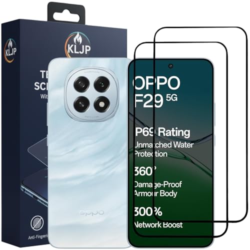 Image of Military-Grade Gorilla Tempered Glass For OPPO F29 With Installation Kit | Edge to Edge Coverage | Black (Pack Of 2)
