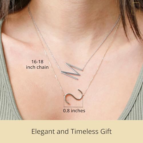MAX + STONE Solid White 10K Gold Initial Pendant Necklace for Women | Personalized 10K Gold Necklace for Women | Real 10kt Letter Necklaces with Initial Letter A on an 16-18 inch Cable Chain4