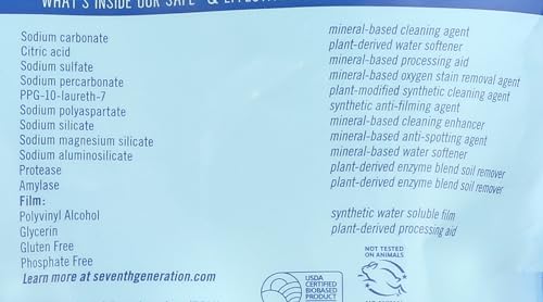 Image of Seventh Generation Dishwasher Detergent Pods, Blasts Away Stuck-On Food, Free & Clear, 20 Pods
