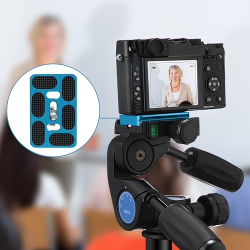 Placa de liberación rápida Frienda PU60 azul con tornillo de 1/4 para trípode de cámara DSLR 7