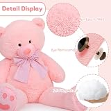 MorisMos 150cm Teddybär groß XXL, weich Rosa riesen teddys Kuscheltier XXL,Geschenk Freundin Mädchen Kinder Baby