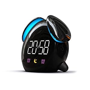 BSFYUK Luce Notturna.Digital Alarm Clock Bedside Clocks Function Date Temperature Display Travel Kitchen Bedroom Sveglia Bambini Doppi Allarmi Luce Notturna Lampada Comodino Tavolo,Nero