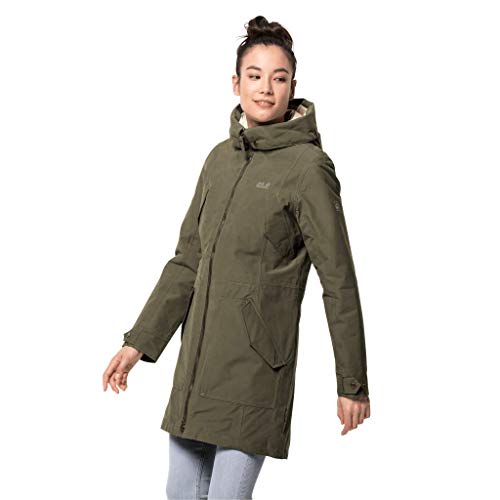 Jack Wolfskin Damen ROCKY POINT PARKA wasserdichte Winterjacke, Granite, XS