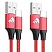 Price comparison product image USB C Cable Aioneus 2Pack 2M Fast Charging Cable Nylon Type C Charger Cable for Samsung S20 Plus S21 S8 S9 S10 A40 A41 A50 A51 A70 A71 A10e A11 A20 A21s,Charger Lead for Huawei,Sony,LG-Red