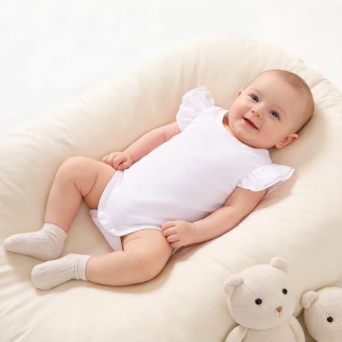 Image of LYSMuch Toddler Baby Girls T Shirt Ruffle Sleeveless Kids Cotton Tshirt Solid Color Blouse