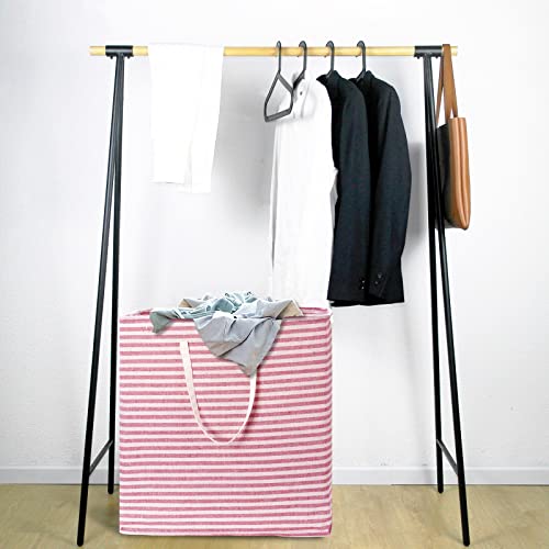 Homlikelan 105L Extra Large Laundry Hamper With Handles,Collapsible Large Laundry Basket,Freestanding Storage Basket,Clothes Hamper For Toys Clothes Organizer Pink #TOP5