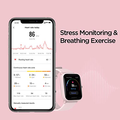 Amazfit Bip U Smart Watch For Women, Health & Fitness Tracker With 60+ Sports Modes, 9-Day Battery Life, Blood Oxygen Heart Rate Sleep Monitor, 5 Atm Water Resistant, For Iphone Android Phone (Pink) #TOP5