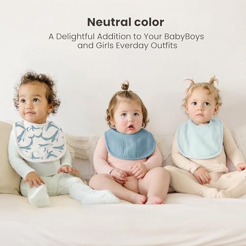 Image of Konssy 10-Pack Muslin Baby Bibs for Drooling and Teething