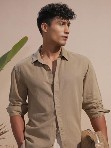 Image of Highlander Men's Relaxed Fit Casual Shirt | Cotton Linen | Relaxed fit | Full Sleeves