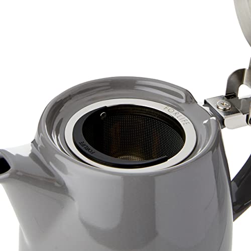 Image of Forlife Stump Teapot 530 mL, 18 Oz, Grey, Ceramic