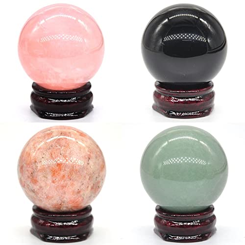 Bola de cristales naturales de obsidiana copo de nieve para decoración elegante del hogar 40mm 4