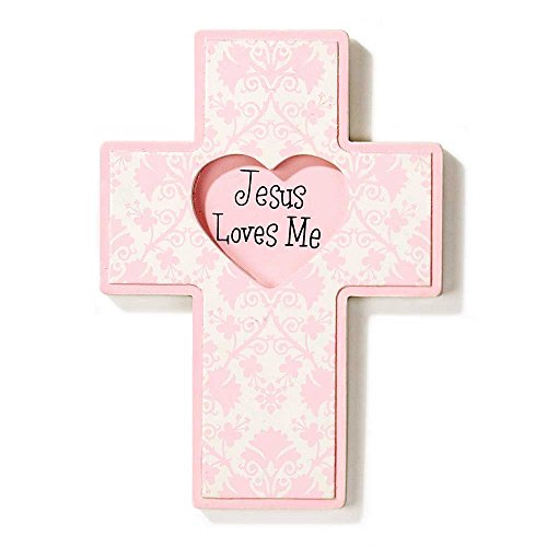 Cruz de pared Jesús me ama Pink Heart el dulce primer recuerdo de fe