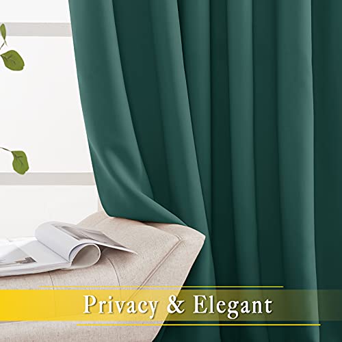 NICETOWN Bedroom Window Blackout Curtain Panel - Home Decoration Thermal Insulated Blackout Drape/Drapery for Loft, Guestroom (Hunter Green, 1 Panel, 80 x 84 inch)