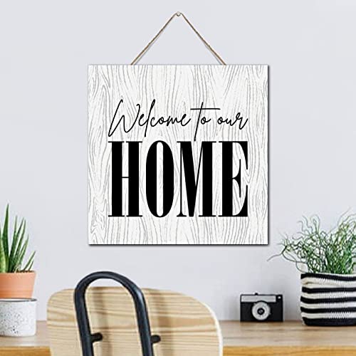 Letreros de madera personalizados Welcome to Our Home Country de 12x12 pulgadas 5