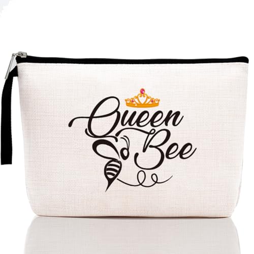 Hanamiya Na Queen Bee -Makeup Bag, Bumble Bee Inspirational Gift for Her, Beekeeper Gifts, Gift Gardener, Honeybee Gifts, Bee Bag, Honeybee Pouch Case