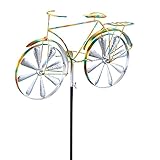 Whimsical Bicycle Wind Spinner Garden Decor Yard Stake, Yellow