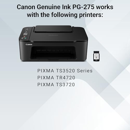 Image of Canon PG-275 Genuine Black Ink Cartridge, Compatible with TS3520 /3522, TR4720 /4722, TS3720 /3722, (Pack of 2)