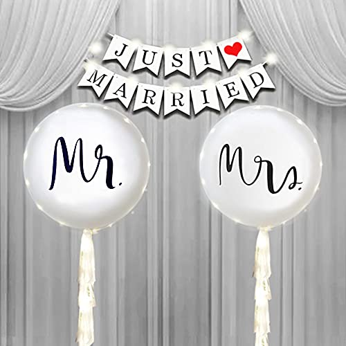 Lightsfever LED Mr & Mrs Balloon Set