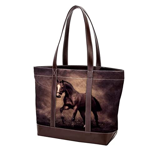 Sac cabas motif couvert de dessin animé pour femme, un grand sac à main porté épaule