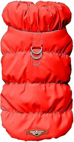 AttRex かわいい 犬服 コート 秋冬 ペット服 ジャケット ダウン 裏起毛 ボタン留めタイプ ドッグウェア パーカー 暖かい 防寒 小型犬 中型犬 お出かけ 散歩 綿服アウター (2XL,レッド)