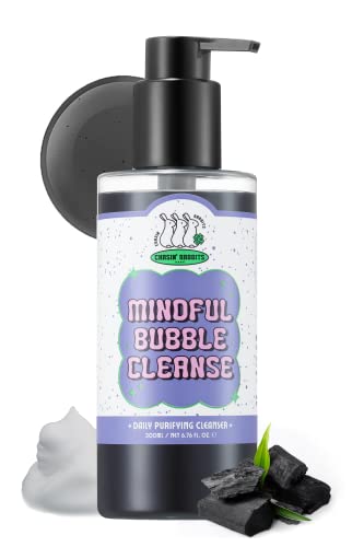 CHASIN' RABBITS Mindful Bubble Cleanse | Vegan All In One Face to Body Bubble Cleanser | Pore Purifying with Charcoal Powder for Oily Skin | 200mL/6.76 fl. oz