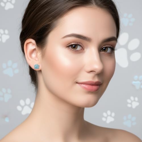 Image of 925 Sterling Silver Paw Print Stud Earrings (Choose Your Style) (Nickel Free)