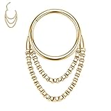 AROWRO Rook Helix Earrings 16G 8mm 316L Stainless Steel Gold Chain Sleeper Earring Cartilage Daith Tragus Piercing Jewelry Septum Clicker