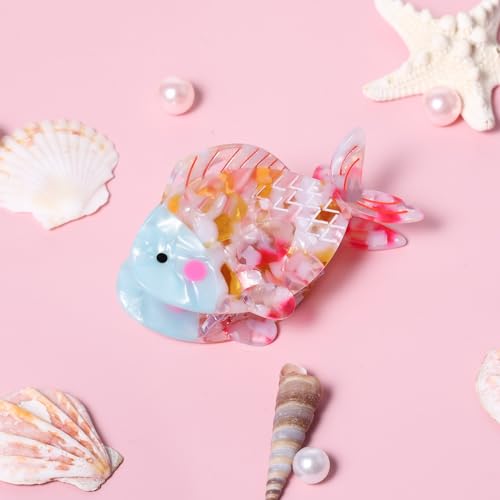 Kchies Acrylic Fish Hair Claw Clip Large Unique Fashion Acetate Hair Catch Barrette Non Slip Strong Hold Jaw Clamp Ocean Animal Hair Accessory For Woman Girls Thick & Thin Hair 3.35Inch thumb #1